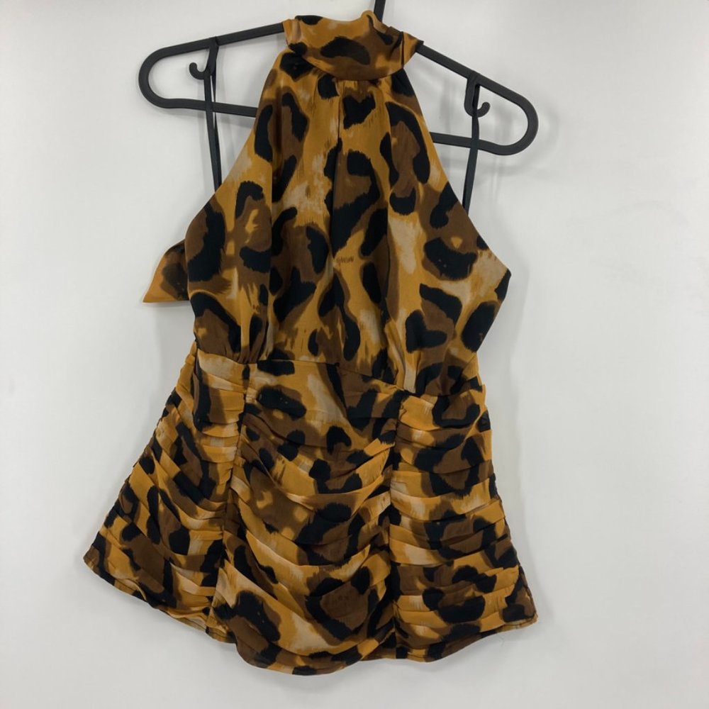 WD.NY Leopard Print Sexy Halter Top